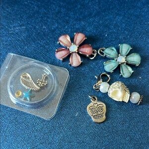 Charming Flower and Skull Charms Set